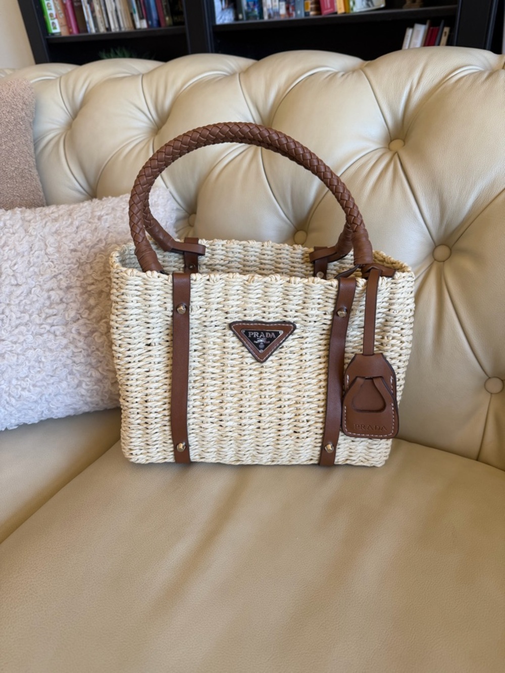 Woven Straw Tote Bag